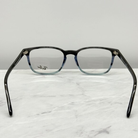 Ray-Ban RB5418 8254 Polished Striped Gray & Blue Square Eyeglasses Frames 56-19 - Picture 6 of 10